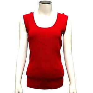 Chicos Design Vintage Apple Red Tank Top Round Scoop Neckline Size 3
